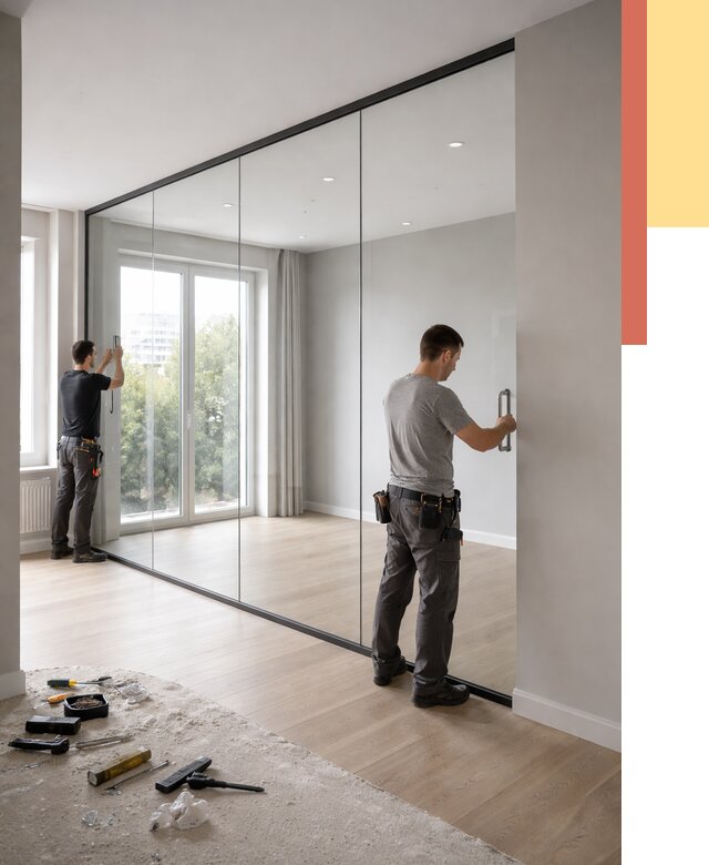 Изготовление стеклянных перегородок в Холмске от 12685 руб. под ключ | ОТДЕЛОЧНИК-Хлм