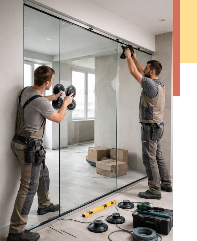 Монтаж стеклянных перегородок в Холмске от 6676 руб. | ОТДЕЛОЧНИК-Хлм