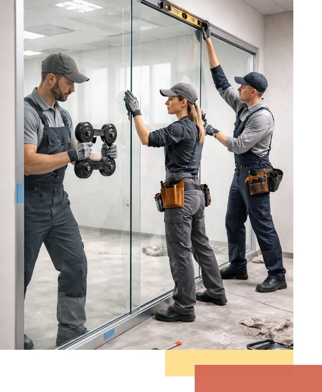 Профессиональный монтаж стеклянных перегородок в Холмске