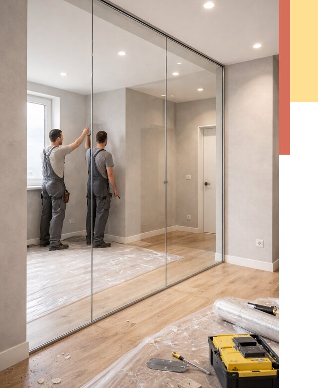 Безрамные стеклянные перегородки в Холмске — монтаж от 9757 руб. | ОТДЕЛОЧНИК-Хлм