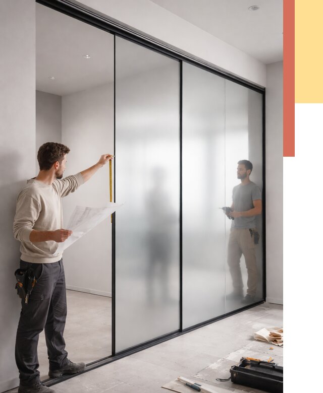 Матовые стеклянные перегородки в Холмске от 8730 руб. — монтаж и установка | ОТДЕЛОЧНИК-Хлм