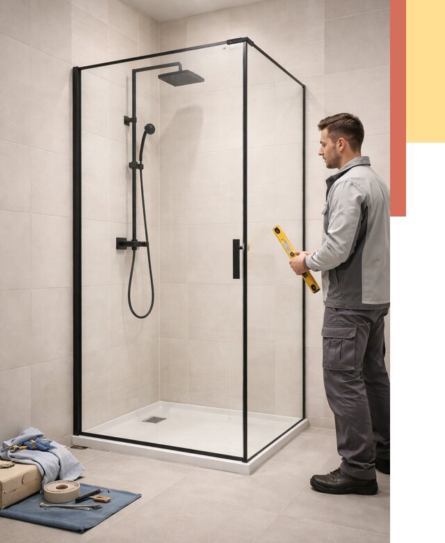 Стеклянные перегородки для душа в Холмске от 12839 руб. | Монтаж под ключ — ОТДЕЛОЧНИК-Хлм