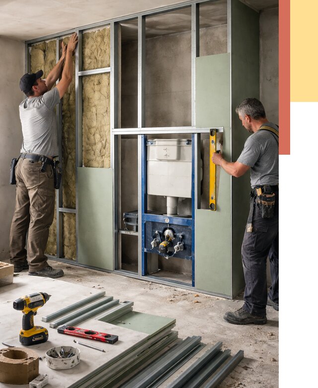 Установка сантехнических перегородок в Холмске от 8730 руб. | ОТДЕЛОЧНИК-Хлм