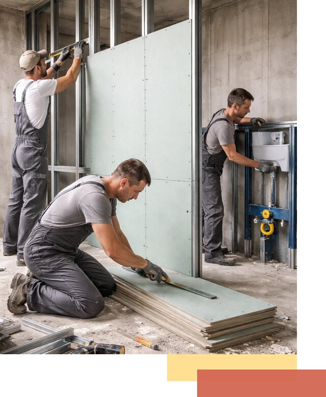 Монтаж и ремонт сантехнических перегородок в Холмске