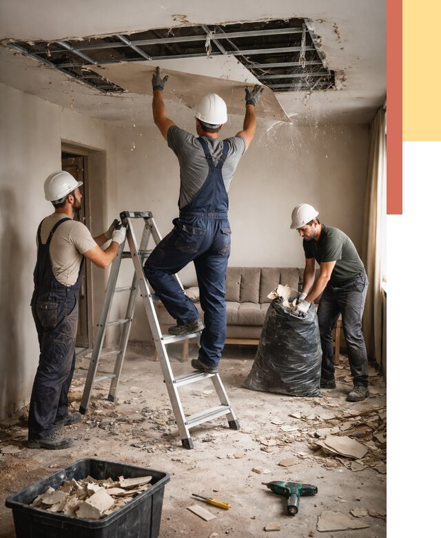 Демонтаж гипсокартонного потолка в Холмске от 431 руб. за м2 — ОТДЕЛОЧНИК-Хлм