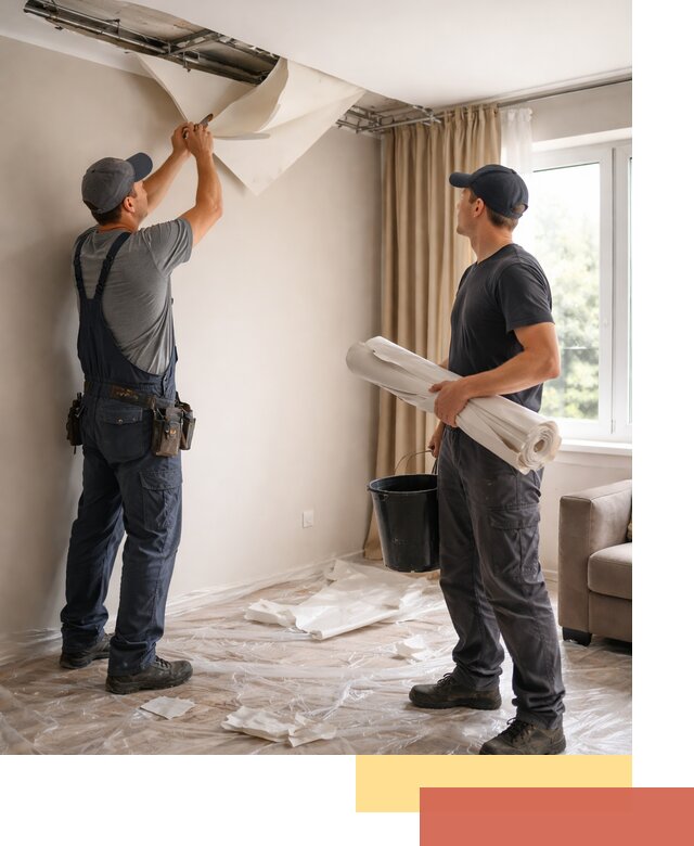 Демонтаж натяжного потолка в Холмске быстро и аккуратно