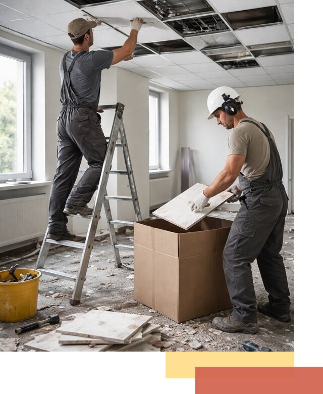 Демонтаж потолочной плитки в Холмске быстро и аккуратно