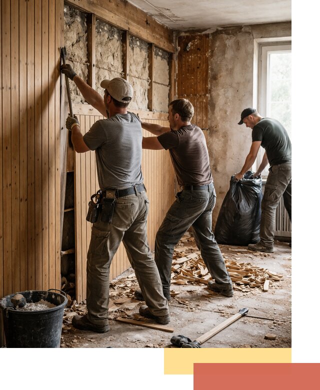 Демонтаж вагонки и вывоз материалов в Холмске