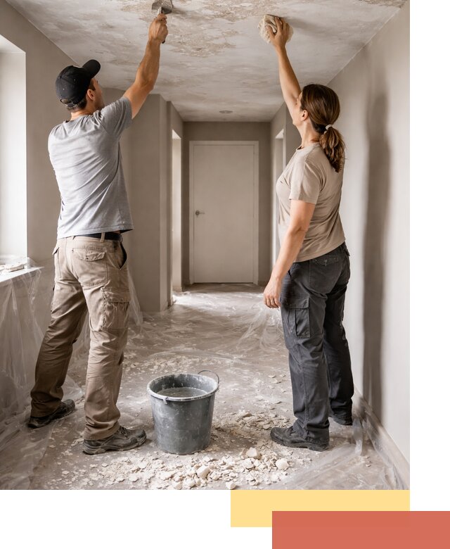 Удаление побелки с потолка в Холмске — быстро и аккуратно