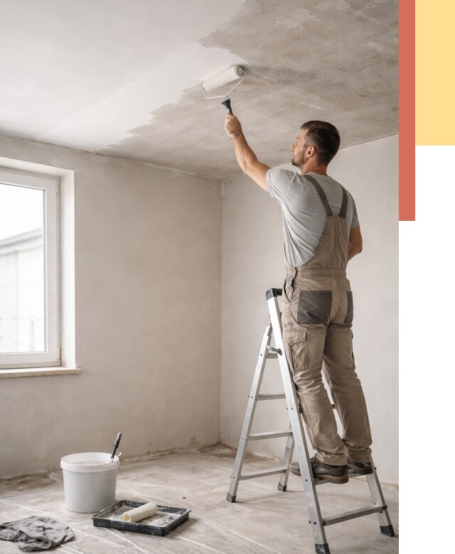 Грунтовка потолка в Холмске от 2568 руб. — быстро и недорого | ОТДЕЛОЧНИК-Хлм