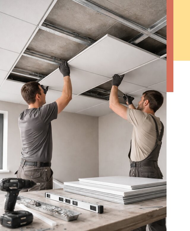 Монтаж кассетного потолка в Холмске от 4622 руб/м2 — установка и сборка | ОТДЕЛОЧНИК-Хлм