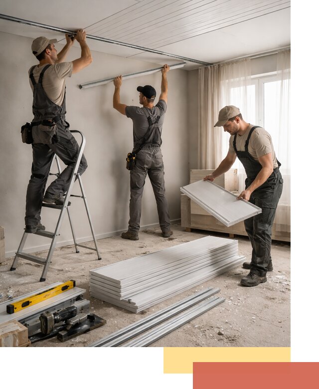 Монтаж потолка из ПВХ панелей в Холмске оперативно и качественно