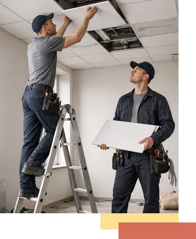 Обслуживание подвесного потолка в Холмске — ремонт и чистка