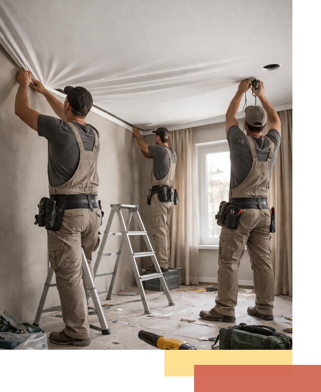 Монтаж матового натяжного потолка в Холмске качественно и быстро