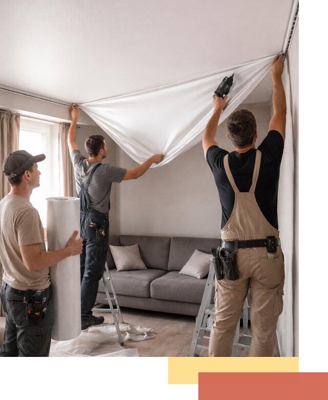 Монтаж сатинового натяжного потолка в Холмске качественно и быстро