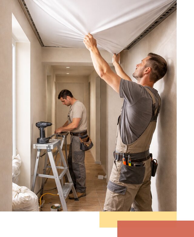 Монтаж натяжного потолка в прихожей в Холмске