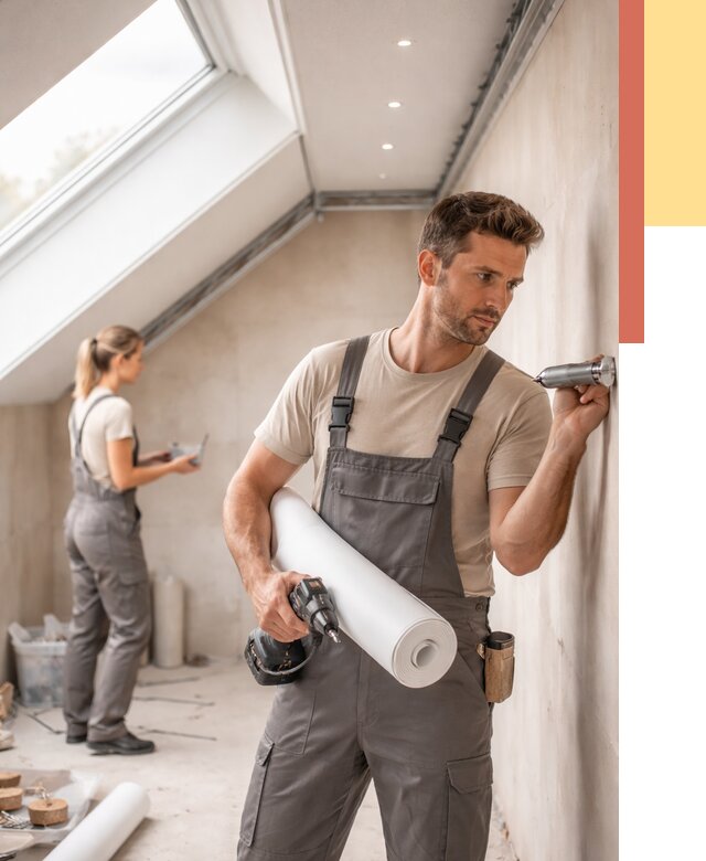 Монтаж натяжного потолка на мансарде в Холмске от 3595 руб. | ОТДЕЛОЧНИК-Хлм