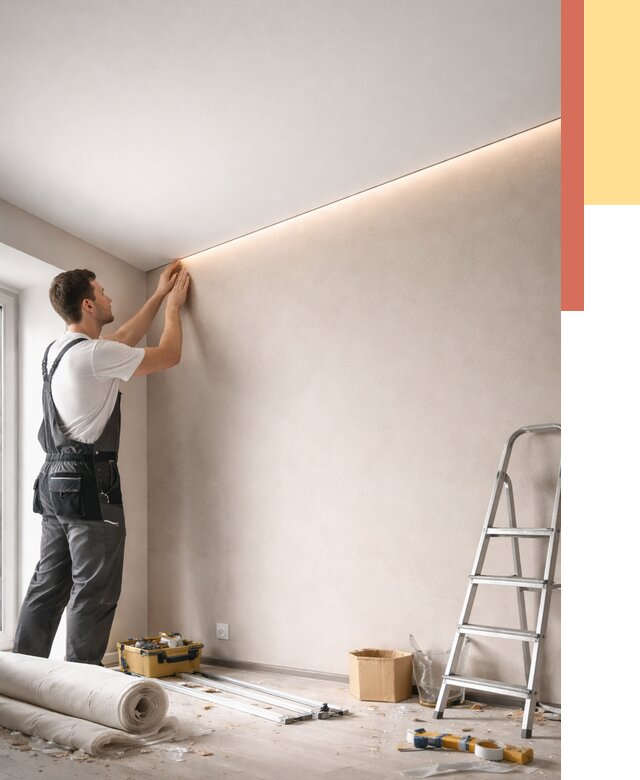 Теневые натяжные потолки в Холмске от 8422 руб. под ключ | ОТДЕЛОЧНИК-Хлм