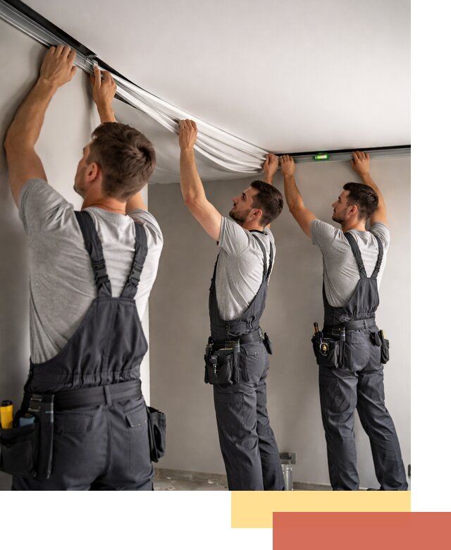 Теневые натяжные потолки в Холмске: монтаж и отделка быстро и качественно