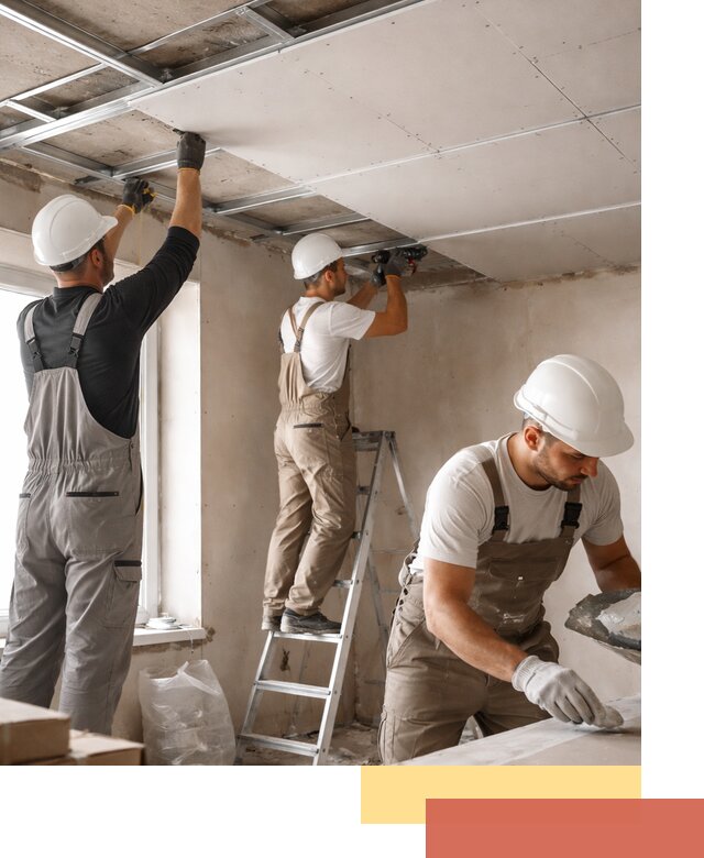 Одноуровневый потолок из гипсокартона в Холмске — монтаж и отделка