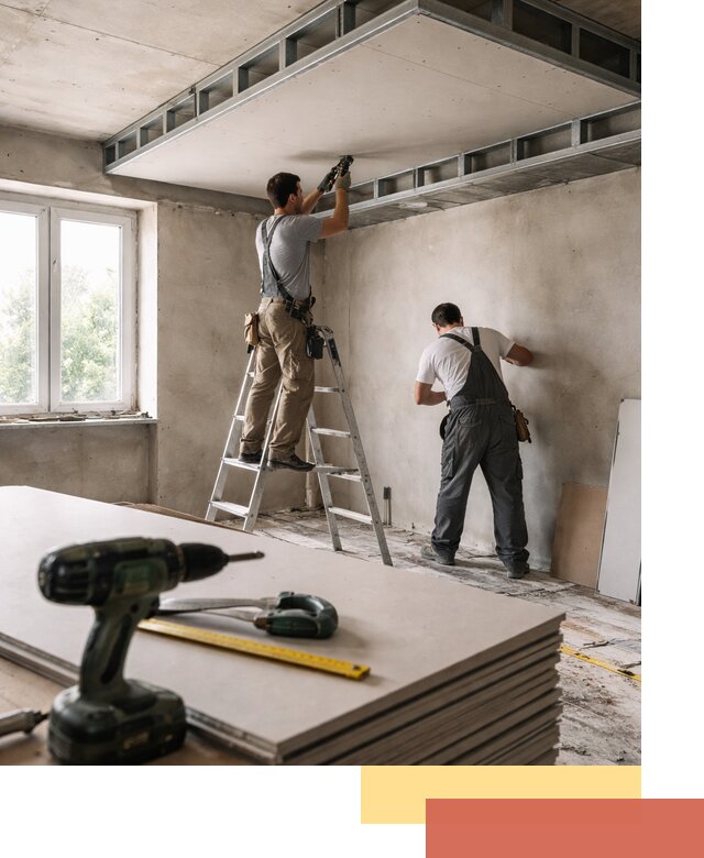 Двухуровневый потолок из гипсокартона в Холмске