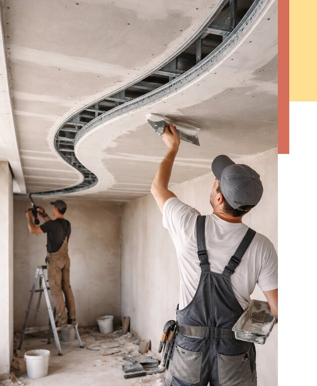 Криволинейный потолок из гипсокартона в Холмске от 2157 руб./м2 | ОТДЕЛОЧНИК-Хлм