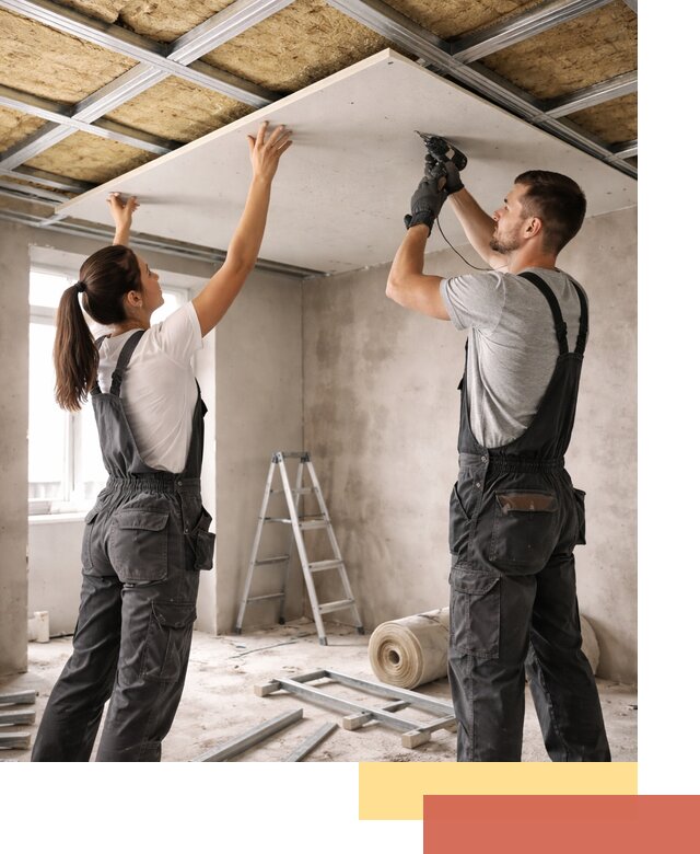 Звукоизоляция потолка из ГКЛ в Холмске профессионально и надежно