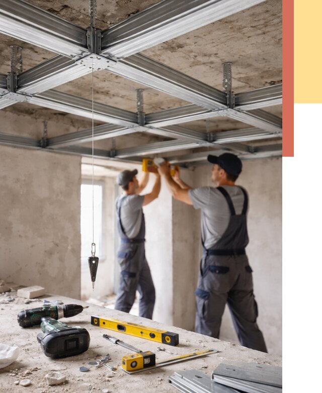 Монтаж каркаса потолка из профиля в Холмске от 4622 руб. — услуги ОТДЕЛОЧНИК-Хлм