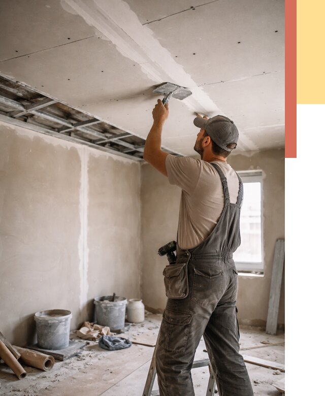 Ремонт потолка из гипсокартона в Холмске от 668 руб./м² — быстро и недорого | ОТДЕЛОЧНИК-Хлм