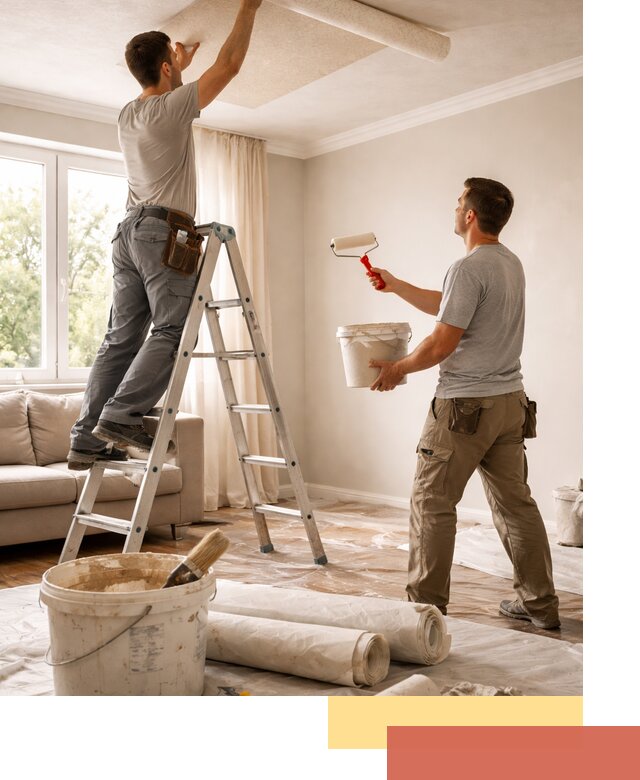 Поклейка обоев на потолок в Холмске — качественно и быстро