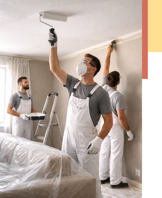 Покраска потолка водоэмельсионной краской в Холмске от 2260 руб/м² — услуги под ключ | ОТДЕЛОЧНИК-Хлм