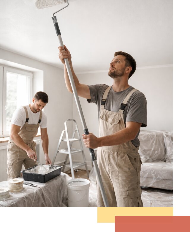 Покраска потолка водоэмульсионной краской в Холмске