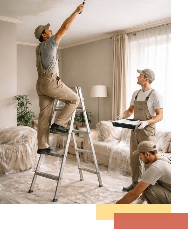 Покраска потолков акриловой краской в Холмске качественно и быстро