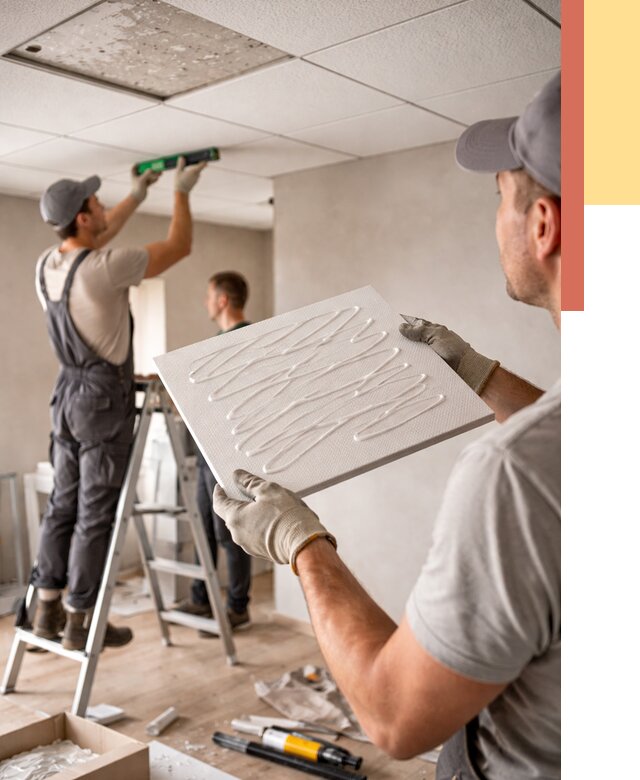 Монтаж потолочной плитки в Холмске от 4622 руб. — быстро и недорого | ОТДЕЛОЧНИК-Хлм