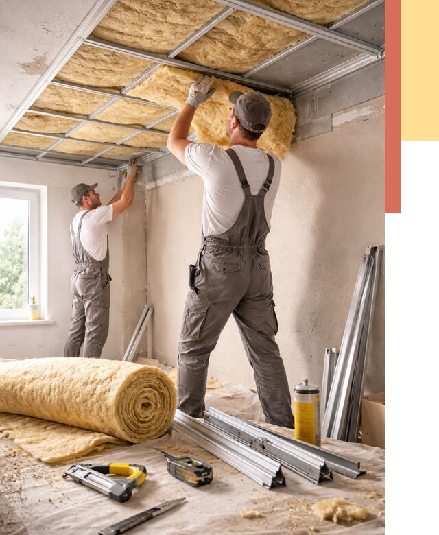 Утепление потолка в Холмске от 7395 руб/м2 — недорого, быстро, под ключ | ОТДЕЛОЧНИК-Хлм