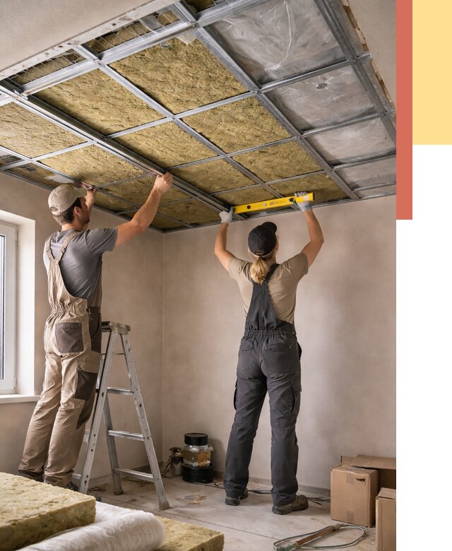 Шумоизоляция потолка в Холмске от 1284 руб. под ключ — услуги ОТДЕЛОЧНИК-Хлм