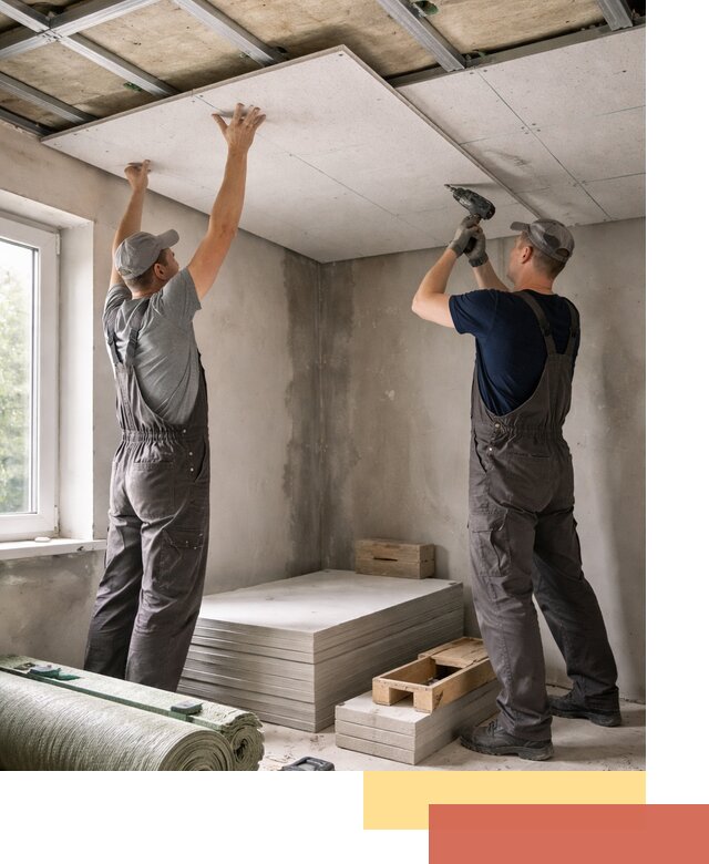 Шумоизоляция потолка панелями ЗИПС в Холмске